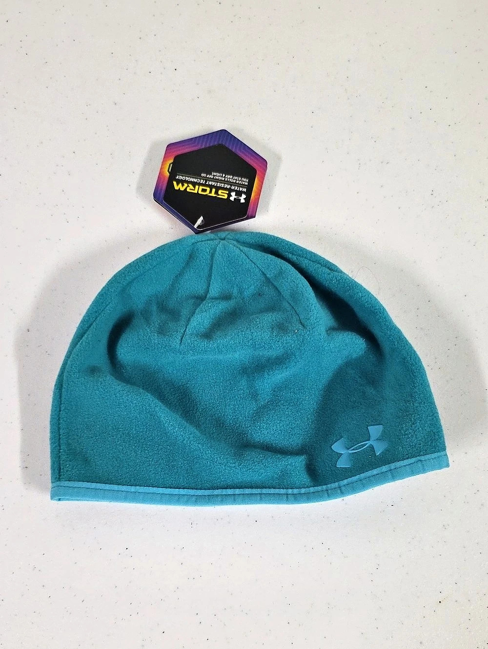 Under Armour Storm Fleece Beanie Women's Blue Geometric Hat NWT